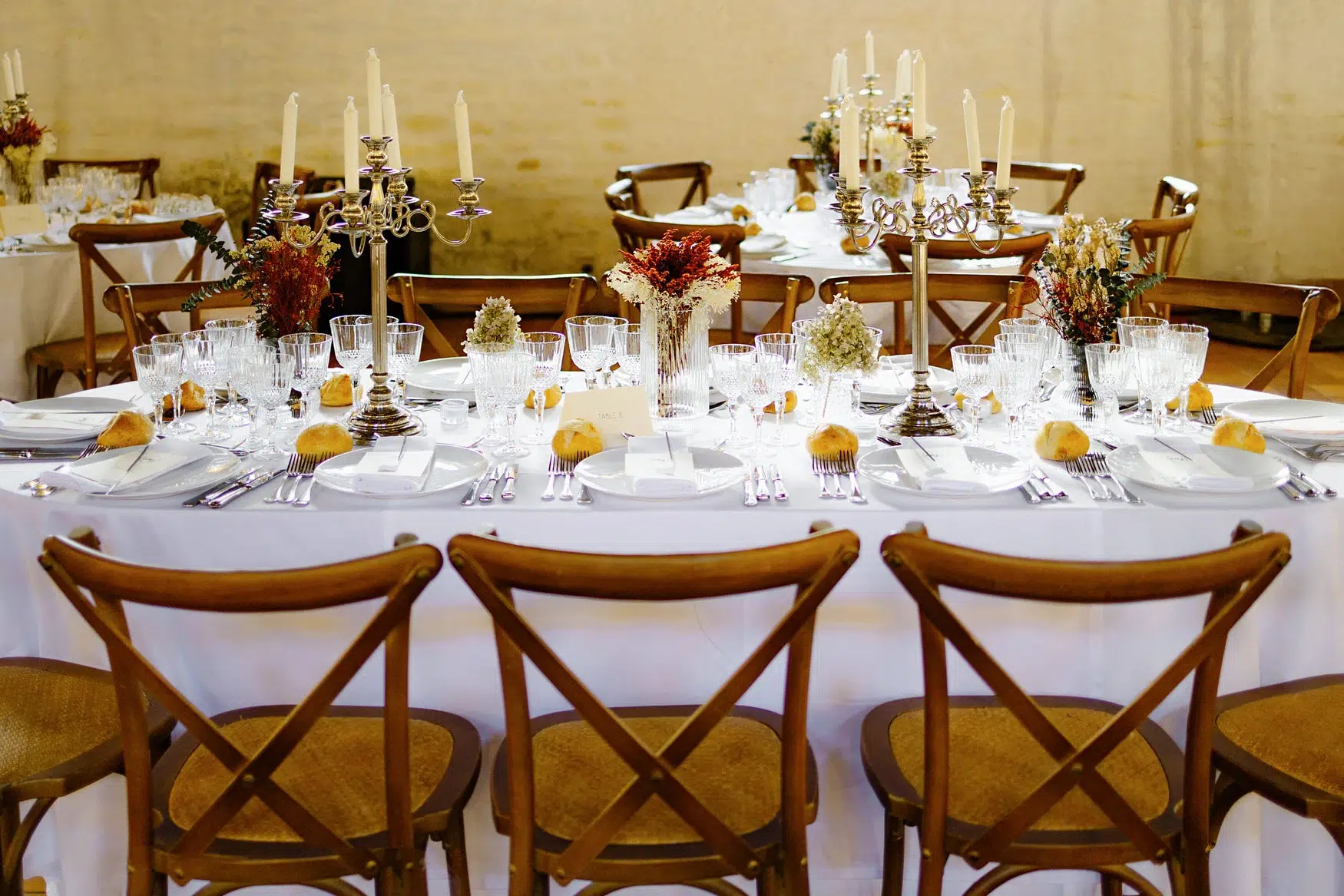 décoration de table de diner mariage château de bonnefontaine